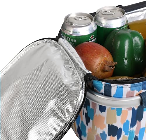 ALLCAMP Picnic Basket - Insulated Cooler, Thickening Foldable Picnic Basket with Removable Baskets & Sewn-in Frame, Basket for House Warming Gifts New Home(Graffiti Pattern) - color: Graffiti Pattern, size: Medium