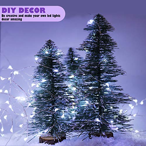 6 Pack Fairy Lights Battery Operated No Remote Waterproof Firefly Lights LED Starry String Lights 20 LEDs 7ft Silvery Copper Wire for Wedding Party Bedroom Patio Christmas Decor Cool White - color: Cool White, size: 7ft
