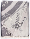 Bersuse 100% Cotton Kona XL Throw Blanket Turkish Towel Beach Blanket - Beach Camping Essentials - 75x90 Inches, Anthracite - color: Anthracite
