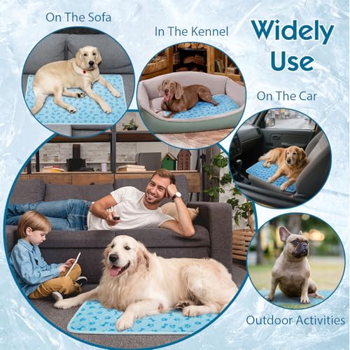 Dog Cooling Mat, Pet Cooling Mat for Dogs and Cats, Portable Summer Dog Cool Pad,Cool Bed for Pets, Premium Pet Cool Blanket for Summer - size: Small