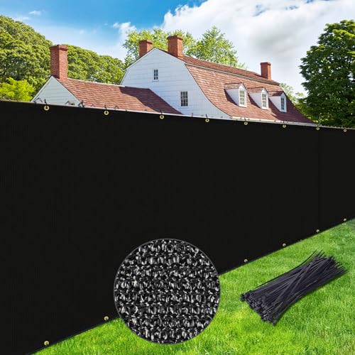 UPGRADE Privacy Fence Screen 3x5ft Commercial 220GSM Fence Panel with Brass Grommets Heavy Duty Perfect for Outdoor Backyard,Customizable,Black - color: Black, size: 3'x5'Customized
