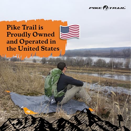 Pike Trail - Outdoor Pocket Blanket - Lightweight, Durable and Waterproof Blanket - Beach, Hiking, Picnic and Camping Essentials - 60” x 56” - Gray - color: Grey/Orange