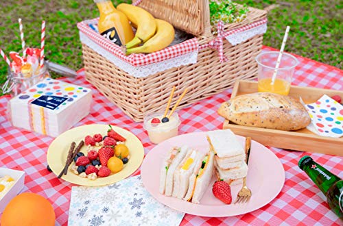 POSATE Plastic Plates Disposable 60 PCS, Heavy Duty 30 Dinner Plates 10.25" and 30 Dessert Plates 7.5" for Party, Pink - color: Pink