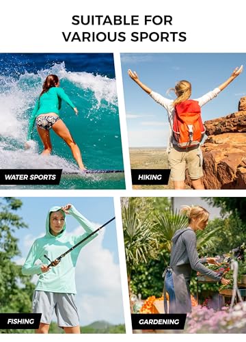 Willit Women's UPF 50+ Sun Protection Hoodie SPF Shirt Long Sleeve Hiking Fishing Outdoor Shirt Lightweight Hoodie - color: Brilliant Blue, size: XX-Large