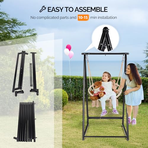 ONCLOUD Hammock Chair Stand, Heavy Duty Steel Stand with Stable Construction, 660 LBS Weight Capacity, Weatherproof Hammock Stand for Patio, Garden, Indoor - style: Stand Only