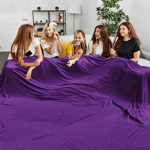 Edenleaf Big Oversized Soft Fleece Blanket, Giant California King Warm Blanket for Whole Family, Bed, Sofa, Couch, Travel and Camping 120x120 Purple - color: Purple