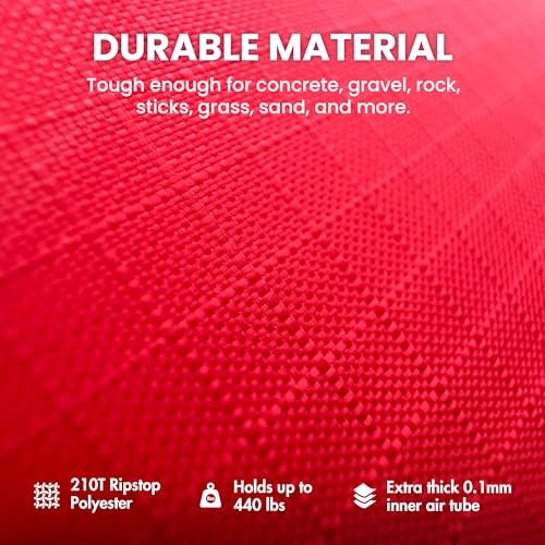 Portable Inflatable Lounger for Beach & Camping – Self-Inflating Air Couch, Beach Sofa, and Outdoor Lounge Chair for Relaxation and Comfort - color: Red
