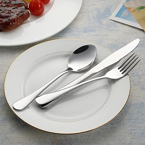 VANDBAO Portable Travel Utensils, Reusable Silverware with Case for Fixing Tableware, 9 Pieces Stainless Steel Stable Flatware Set, Camping Picnic Cutlery Set (Silver Set) - color: Silver Set, size: 9 Pieces - Medium