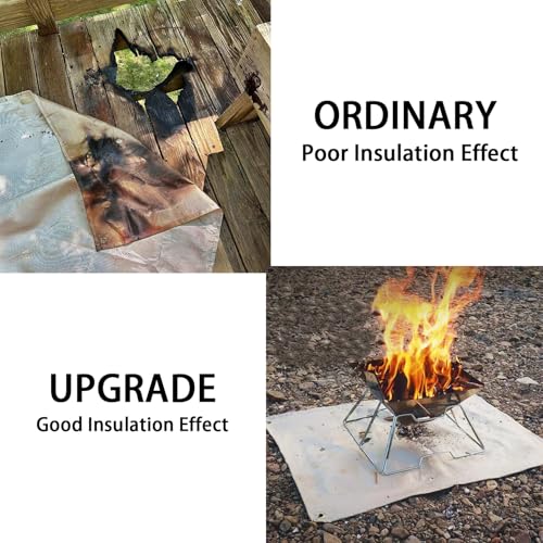 Fire Pit Mat 20" Fireproof Wood Stove Under Grill Mat with Solo Stove for Outdoor Wooden Deck BBQ Lawn