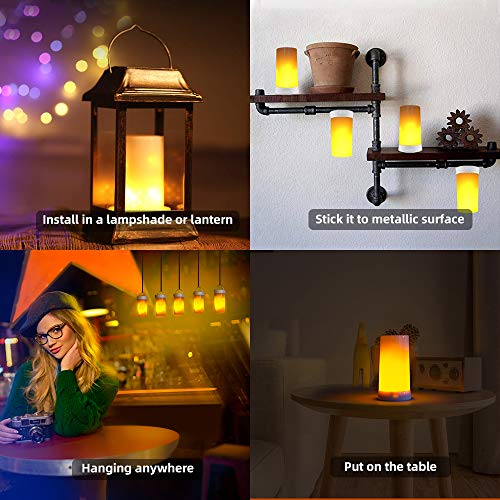 LED Flame Lights with Remote Timer, Flame Lamp 4 Modes USB Rechargeable Fire Lights Indoor Campfire Outdoor Decorative Lantern Hanging Lamps Fireplace Romantic Light for Home Party Camping Bar - size: Remote Control - 2PCS