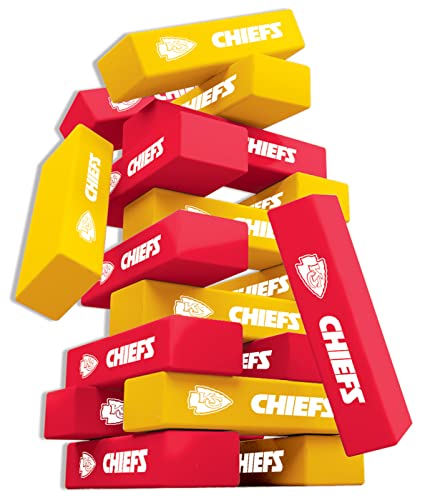 MasterPieces Game Day - NFL Kansas City Chiefs - Officially Licensed Tumble Tower, Real Wood Blocks - style: Kansas City Chiefs