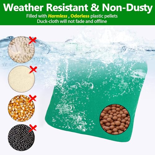 EunHo Cornhole Bags Set of 8 Regulation Size & Weight Corn Hole Bean Bags Official Professional All Weather for Tossing Game with Carry Case - color: Blue/Green