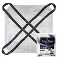 7' x 7' Heavy-Duty Utility Tarp with Reinforced Handles – Waterproof, UV-Resistant Poly-Woven Cover – Ideal for Yard Work, Home, Garden, Construction, Camping & Trailers - size: 7x7