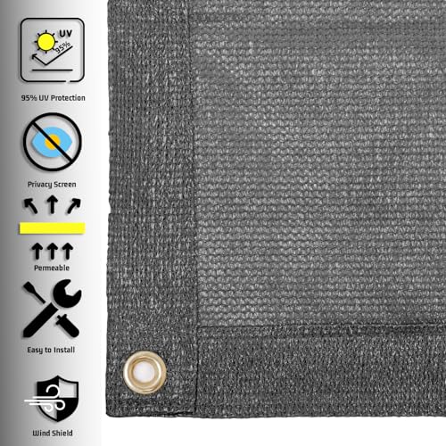 SUNNY GUARD Shade Cloth 3'x8'FT Sun Shade Screen Fabric HC-090 Shade Cover Tarp with Grommets for Pergola Backyard Garden,Dark Grey - color: Dark Grey, size: 0 3'×0 8'