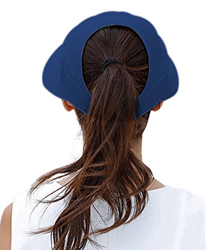 Sun Hats for Women Wide Brim Sun Hat UV Protection Caps Floppy Beach Packable Visor - color: Navy