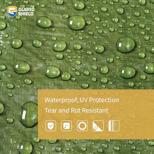 GUARD SHIELD Tarp Green 8x8 Feet Multi Purpose Waterproof Poly Tarp Cover 5mil - color: Green, size: 8x8