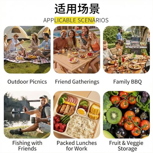 Insulated Picnic Bag Cooler, Reusable Beach Bag Cooler Bags with Zippered Top, Insulated Bag for Hot or Cold, Collapsible Picnic Basket for Picnic, Beach, Outdoor (13.7 * 7.8 * 7.8 in)