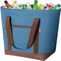 LHZK Jumbo Insulated Cooler Bag with Thermal Foam Insulation, Premium Leakproof Cooler Tote Bag with Zipper, Insulated Hot Cold Bag for Food Transport, Picnic, Travel, Beach (50L, Blue) - color: Blue