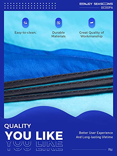 OCOOPA Extra Large Beach Blanket, Sand Free, Large Oversized Camping Mat, Comfortable Parachute Nylon, Cozy& Chic, Compact& Light, 4 Stakes&1 Travel Bag, S09 - color: Aqua Navy Blue, size: XX-Large(1-8 persons)