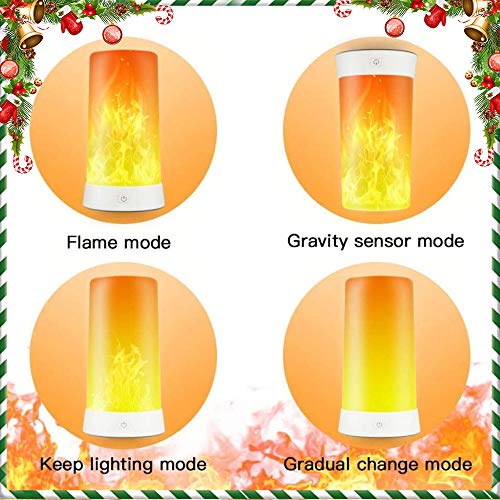 LED Flame Lights with Remote Timer, Flame Lamp 4 Modes USB Rechargeable Fire Lights Indoor Campfire Outdoor Decorative Lantern Hanging Lamps Fireplace Romantic Light for Home Party Camping Bar - size: Remote Control - 1PCS