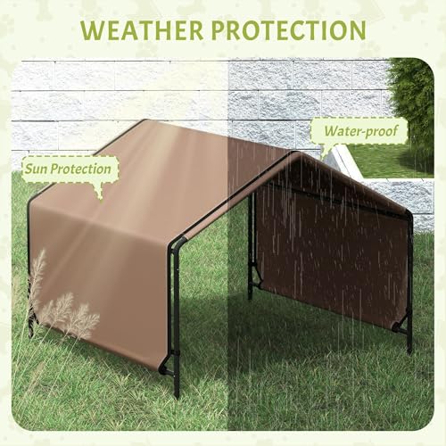 Waterproof Portable Dog Tent Shade Protection Compact Durable Eco-Friendly Foldable Brown Lightweight Easy to Set Up Travel