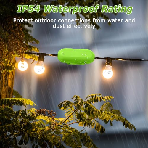 2 Pack Extension Cord Cover Outdoor, IP54, Connection Box to Protect Outdoor Outlet, Plug, Christmas Holiday Decoration Light, Green - color: Green
