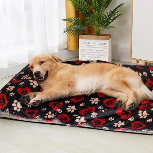 Premium Soft Dog Blanket Washable,43"x30" Cat Blanket for Indoor Cats Large Medium Small Dog Gifts Puppy Essentials (Red/Black) - color: Black/Red-1, size: 41x31Inch