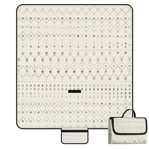 Picnic Blankets Waterproof,79''x79'' Extra Large Foldable Sandproof Beach Blanket,Portable 3-Layer Polyester Outdoor Picnic Blanket for Grass Lawn,Beach,Family Camping,Park,Travel-Beige - color: Beige
