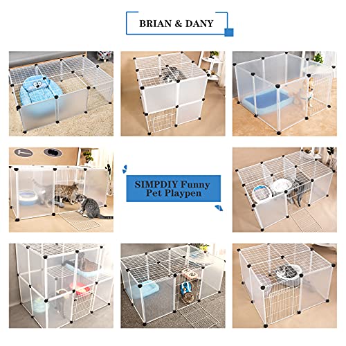 BRIAN & DANY Pet Plastic Playpen, Play Pen Indoor for Kitten, Hamster, Rabbit, Guinea Pig, Clear Enclosure Fence, 17.7 X 13.7 inches, 18 Panels - style: 41.3"L x 27.5"W x 17.7"H