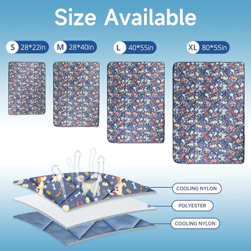 wegreeco Pet Dog Cooling Mat for Cats, Lightweight Bed Outdoor Cooling Blanket for Dogs and Cats, Small Medium Large Puppy Cool Pad for Dogs, Cute XLarge - color: Dog, size: X-Large