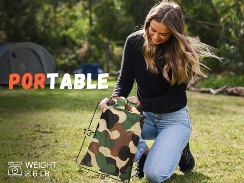 WEKAPO Inflatable Couch Air Lounger Chair - Camping & Beach Accessories, Portable Blow up Sofa for Hiking, Lawn, Indoor/Outdoor Movies & Music Festivals. Lightweight and Easy to Set Up Air Hammock - color: Camouflage Green