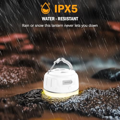 Yonktoo Rechargeable LED Camping Lantern 1000LM, 300H Runtime, 6400mAh, IPX5 Waterproof Tent Light for Camping, Hiking, Power Outages, Home, Emergency Use - Wireless Remote Edition,White - color: White, size: Wireless Remote Edition