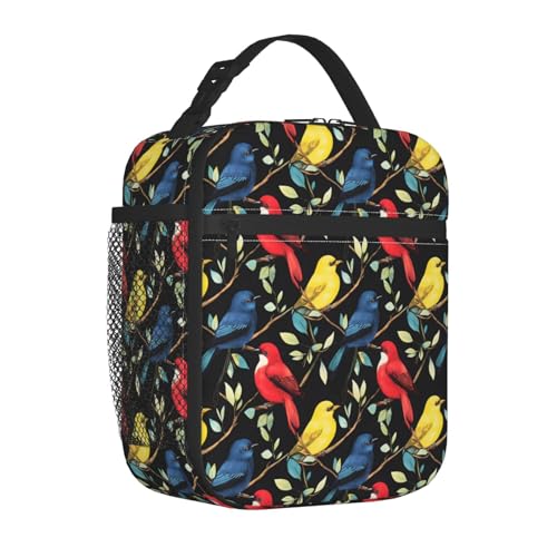 Bird Lunch Box for Women Kids Girls Men Insulated Lunch Bag Lunchbox Adults Lunch Tote Bags Reusable Cooler for Work Office School Picnic Travel - color: Bird01