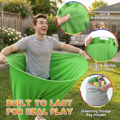 Granny Pants Yard Game, Granny Pants Outdoor Party Game, with Bouncy Balls, Storage Bag & Air Pumps – Funny Easter Lawn Games for Adults, Groups, Backyard Party & Family Gatherings - color: Green+Blue
