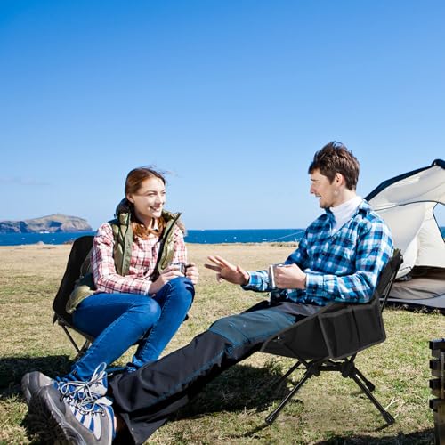 TOBTOS Ultralight Camping Chair, Portable Folding Chair Support 330 lbs, Stable Compact Camp Chair for Hiking Backpacking Travel Beach (Black) - color: Black