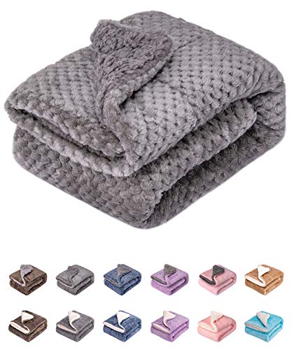 DG-Flint Gray Plush Fleece Receiving Blanket for Dog, Cat, Couch, Sofa, Travel and Outdoor, Camping (32" x 40") - color: Dg-flint Gray, size: Blanket (32" x 40")