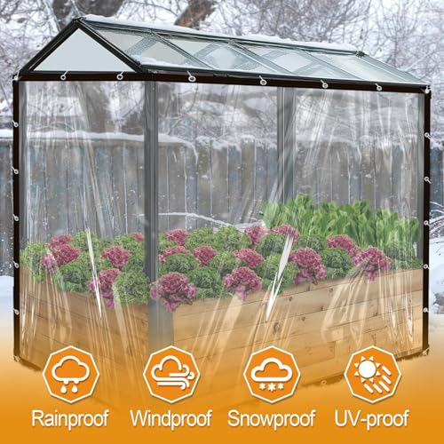 Clear Tarp, 10 X 20 FT Heavy Duty Transparent Tarps Cover, Clear Waterproof Tarp for Outdoor Garden, Chicken Coop, Porch, Tent, Camping Plant Protection - size: 10 X 20 FT