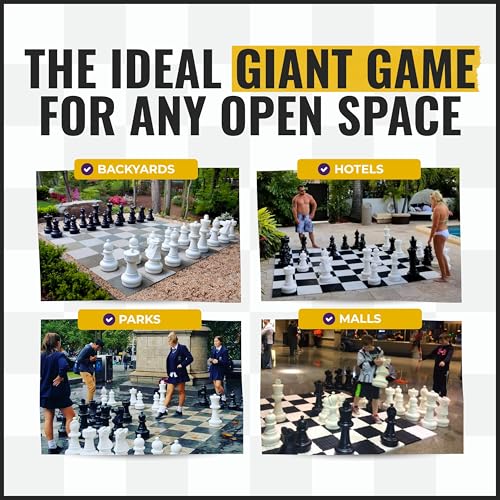 MegaChess Giant Chess Set Game with 25" Tall King - A Large Chess Set Yard Game for Families Looking for Outdoor Jumbo Games - 32 Large Pieces Made from Durable HDPE (Board Not Included)