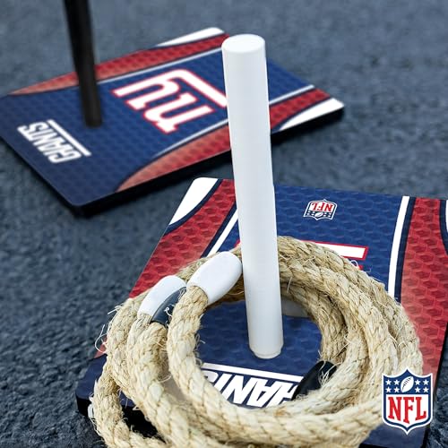 Solid Wood NFL Quoits Set with Direct Print HD Team Graphics – Tailgate Ring Toss Game – Great Gift for Any Football Fan! Ring Toss Family Outdoor Games for The Beach