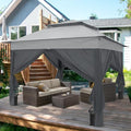 COOS BAY 11x11 Pop Up Gazebo with 4 Sidewalls, Instant Outdoor Canopy Tent with UPF 50+ UV Protection, Water Resistant Shelter with Carry Bag, Stakes & Ropes, Gray - color: Gray