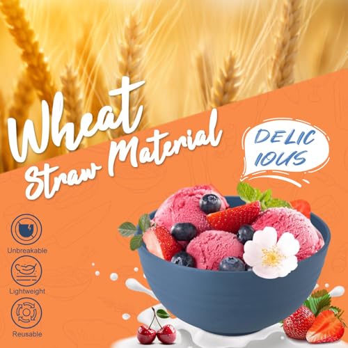 Wheat Straw Dinnerware Sets, 20 PCS Service for 4, Dishwasher & Microwave Safe Kids Plates and Bowls Sets, Unbreakable Lightweight Outdoor Camping Dishes - Multicolor - color: Multicolor, size: 20 PCS