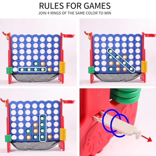 Giant 4 Row Game with Carrying Bag and Mesh Fabric .Giant 4-to-Score Game Set Suitable for Indoor and Outdoor Holiday Parties and Family Gatherings.（red） - color: Red