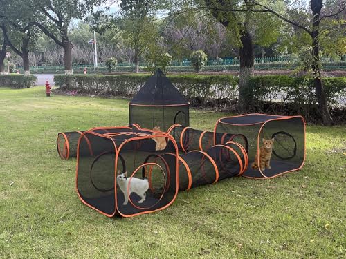 6 in 1 Cat Enclosure Cat Tunnel for Outside Rabbit and Small Animals Tent with Carry Bag - style: Styles 5