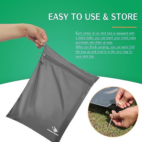 Camping Tarp Waterproof with Carry Bag for Under Tent, Ultralight Tent Footprint for Ground Camping Hiking (86" x 70") - size: 86" x 70"