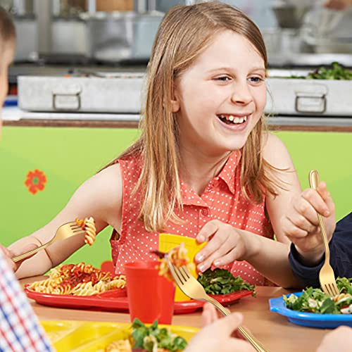 LIANYU 12-Piece Gold Kids Silverware Set, Stainless Steel Toddler Utensils Flatware Set, Child Cutlery Tableware for 4, Include Knife Fork Spoon, Mirror Finished, Dishwasher Safe - color: Gold