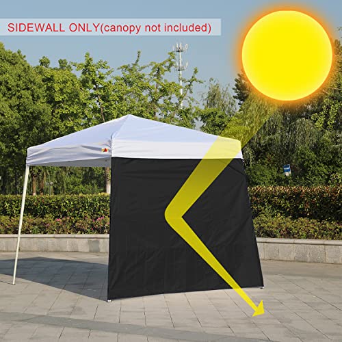 ABCCANOPY Canopy Side Wall for 10'x 10' Slant Leg Canopy Tent, 1 Pack Sidewall Only, Black - color: black