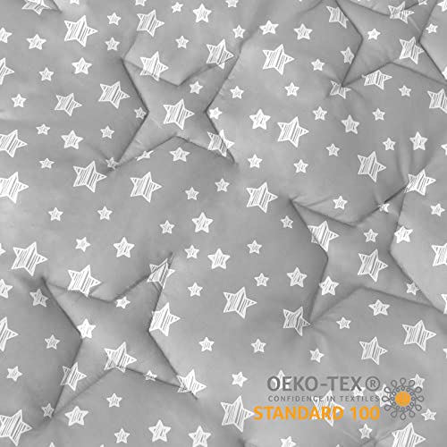 Hexagon Playpen Mat Compatible with POP 'N GO Baby Playpen, 59 Inch Hexagon Playpen Mattress Pad, Non Slip and Padded Play Mat Grey with Star Print - color: Grey With Star, size: for POP 'N GO Playpen
