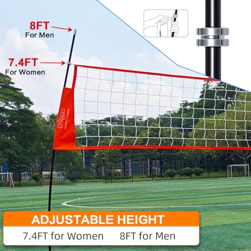 12FT/18FT Portable Volleyball Training Net for Hitting or Serving Drills, Outdoor & Indoor Freestanding Practice Net With Height Adjustable, Carry Bag - style: 18ft pop up volleyball net