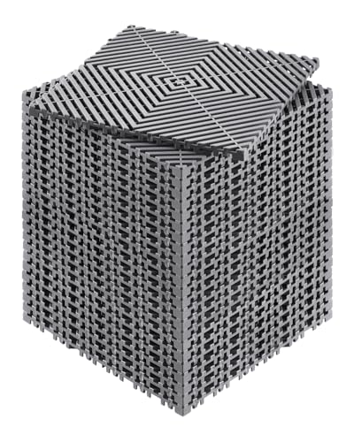 VEVOR Interlocking Drainage Mat, 12” x 12” Modular Interlocking Cushion, 24 Pcs Splicing Drainage Mats, Non-Slip PP Drainage Floor Tile and Shower Mat, for Garage, Garden, Kitchen & Outdoor, Gray - color: Grey, size: 12 x 12 inch