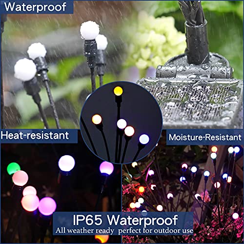 TONULAX Solar Garden Lights, Starburst Swaying Light - Swaying When Wind Blows, Solar Lights Outdoor Decorative, Color Changing RGB Light for Yard Patio Pathway Decoration(6 Pack) - size: 6 Pack